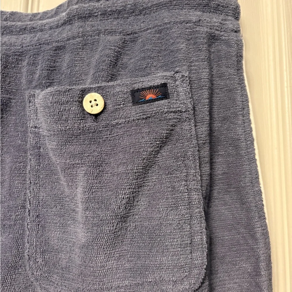 NWT Faherty Men's Cabana Towel Terry Shorts Eastern Storm Blue Large $128